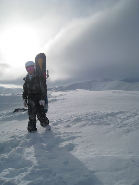 Heida on top of Hlidarfjall